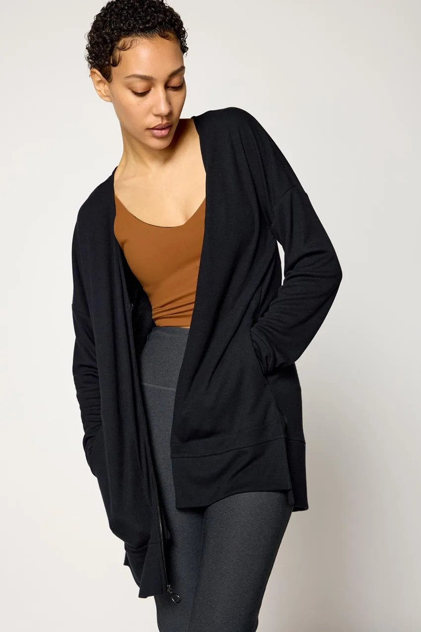 Symphony Recycled Polyester TENCEL™ Modal Ribbed Zip-Up Cardigan sold by MPG product image thumbnail 4