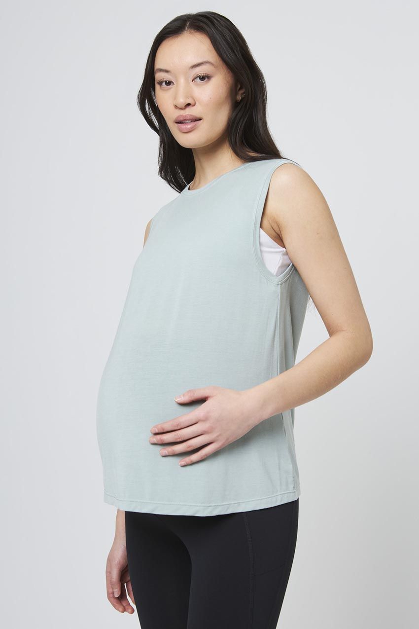 Breeze TENCEL™ Modal Crew Neck Maternity Tank Top sold by MPG