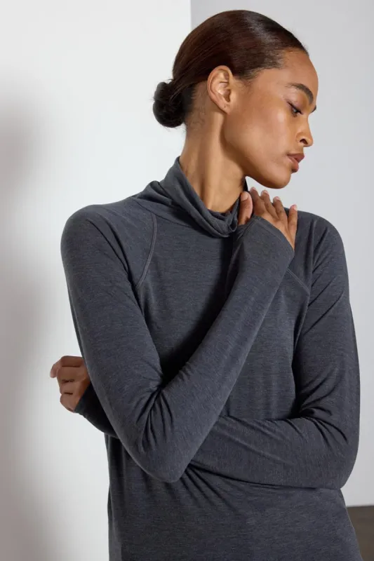 Orbit Recycled Polyester High Mock Neck Long Sleeve Top sold by MPG