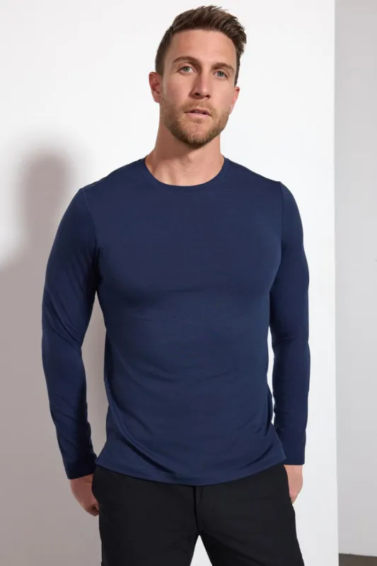 Pima Cotton Long Sleeve Tee - Deep Navy sold by MPG