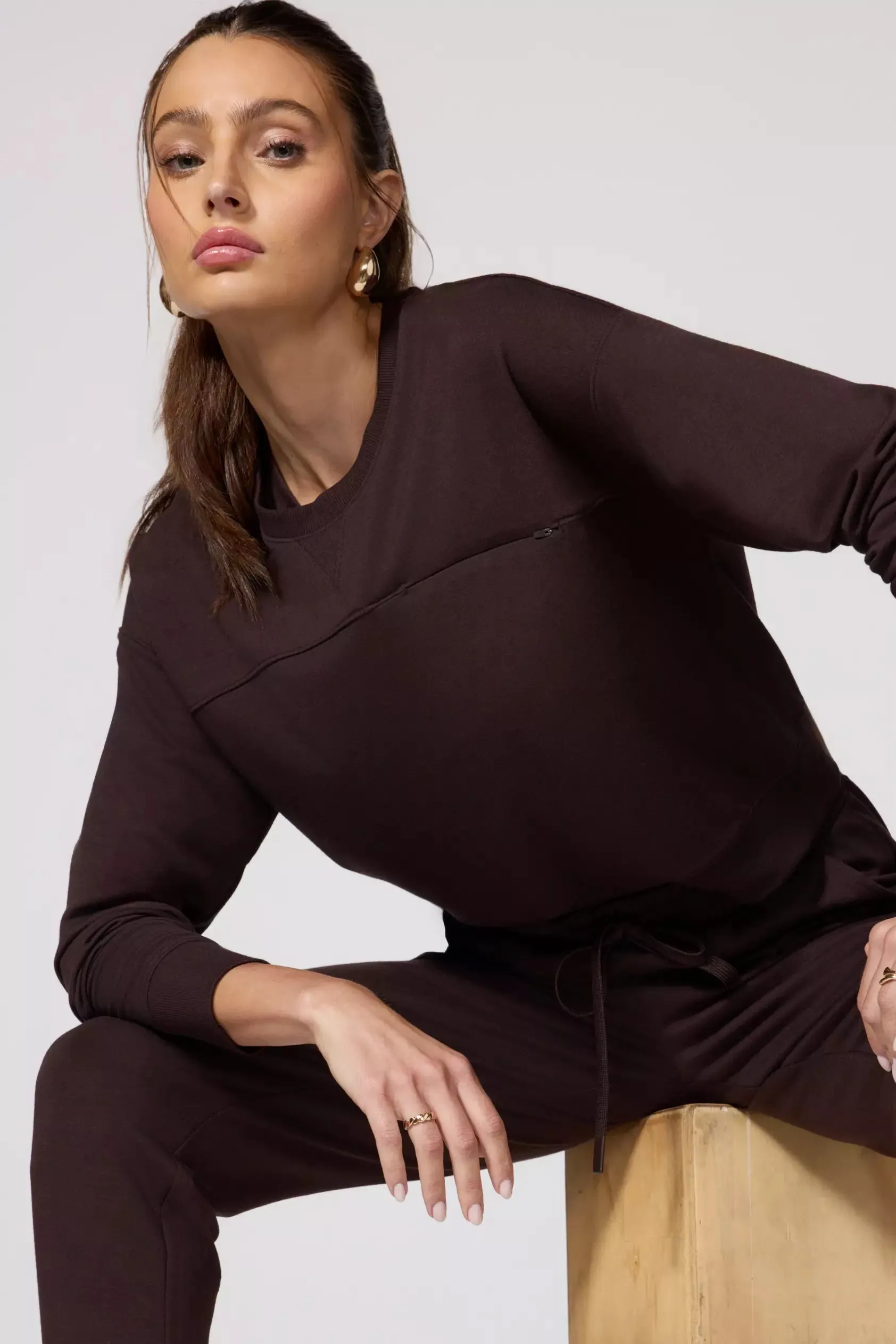 Modal Fleece Pullover - Chocolate Brown sold by MPG