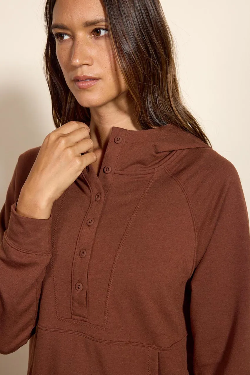 Serene Recycled Polyester TENCEL™ Modal Raglan Hoodie with Button Placket sold by MPG product image thumbnail 5