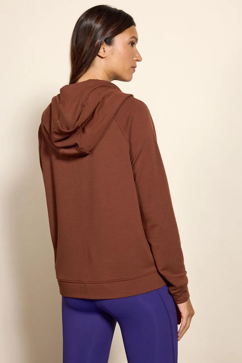 Serene Recycled Polyester TENCEL™ Modal Raglan Hoodie with Button Placket sold by MPG product image thumbnail 3