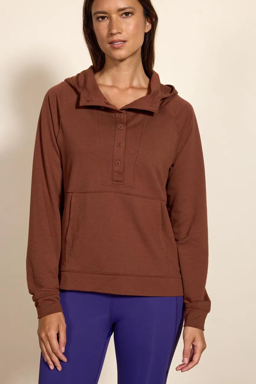Serene Recycled Polyester TENCEL™ Modal Raglan Hoodie with Button Placket sold by MPG product image thumbnail 4