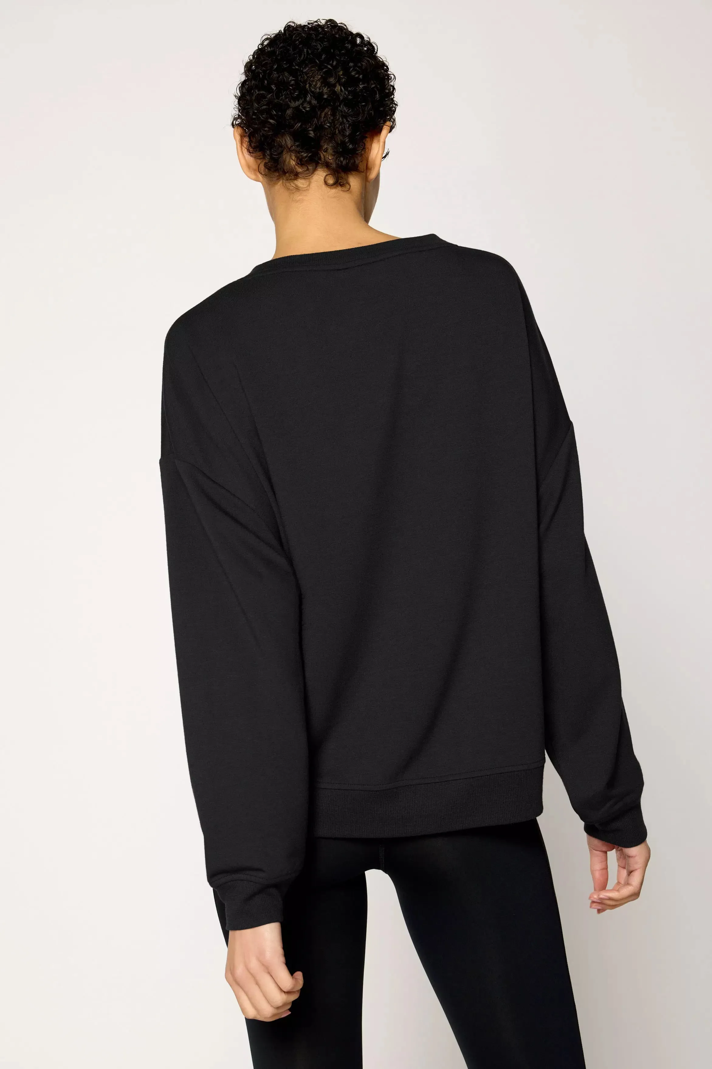 Modal Fleece Relaxed Crew - Black sold by MPG product image thumbnail 3