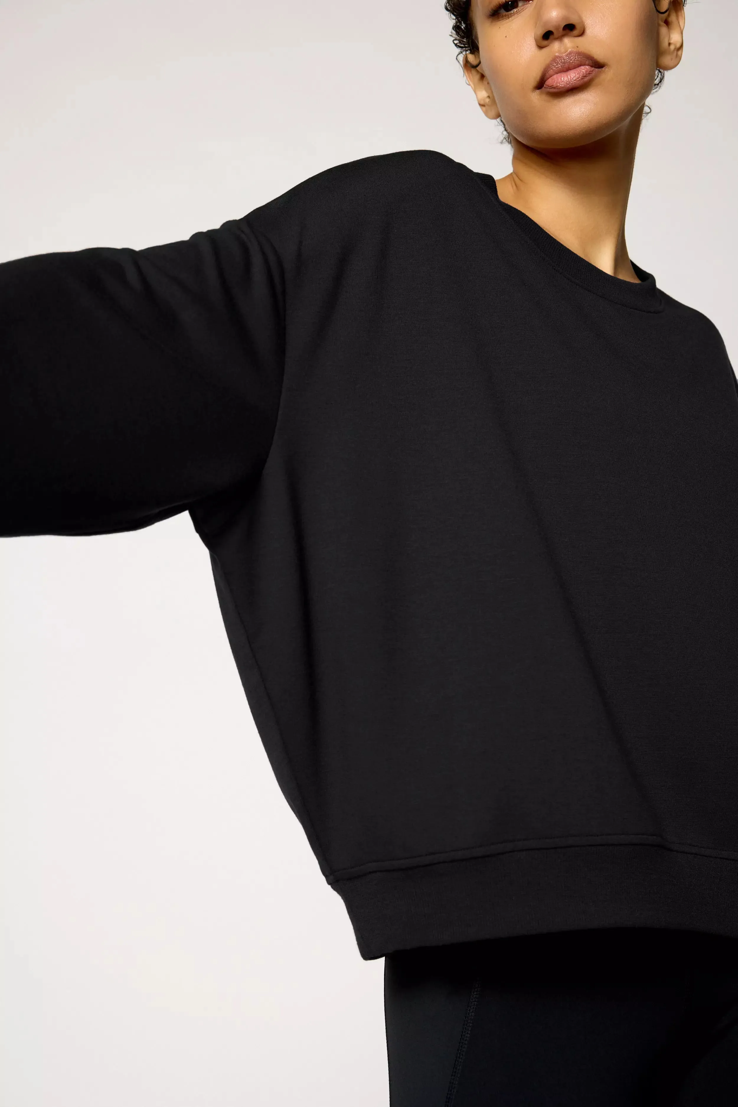 Modal Fleece Relaxed Crew - Black sold by MPG product image thumbnail 4