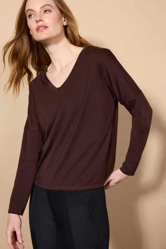 Dynamic Recycled Polyester V-Neck Relaxed Long Sleeve Shirt sold by MPG