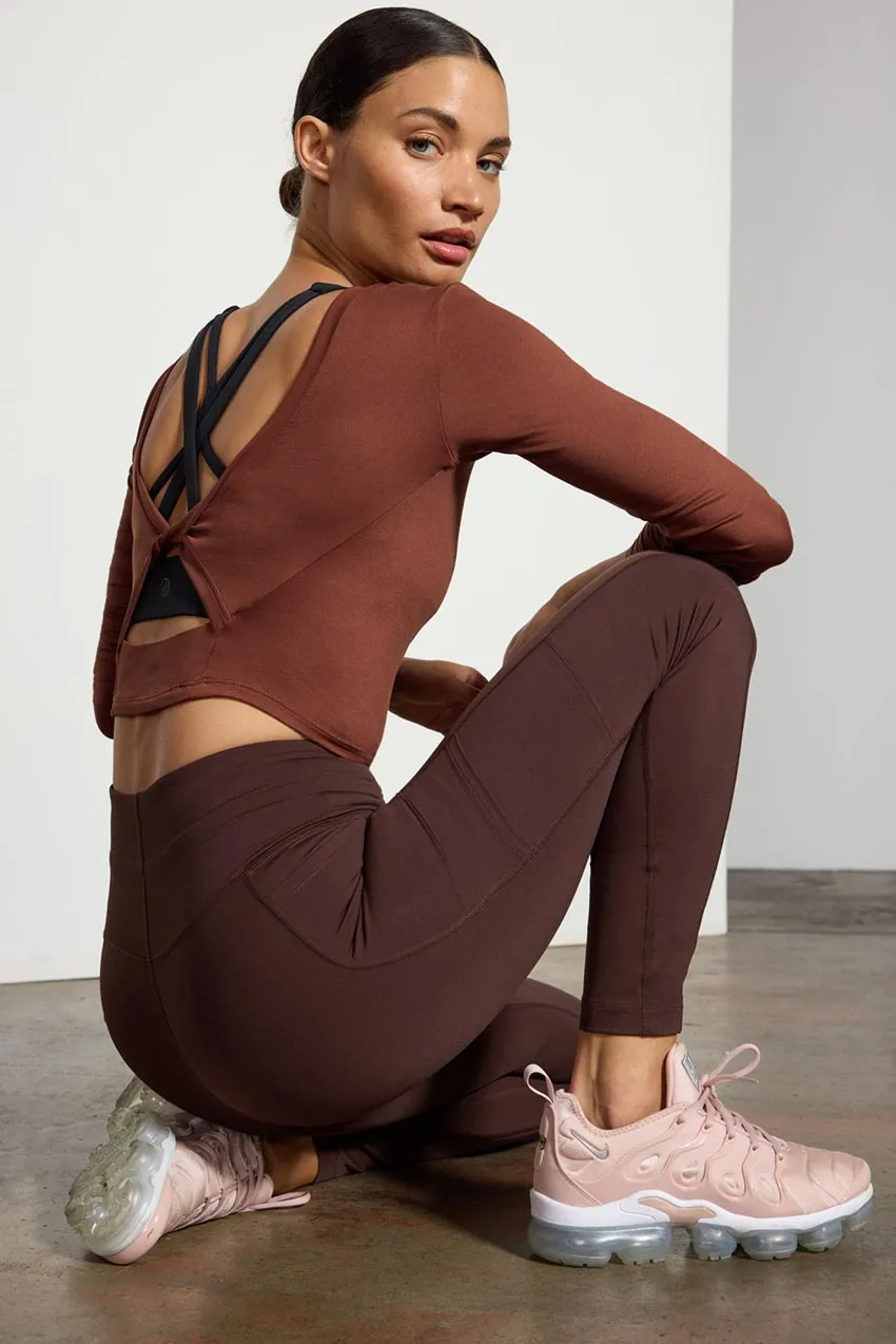 Pace Recycled Polyester Twist Back Long Sleeve Top sold by MPG