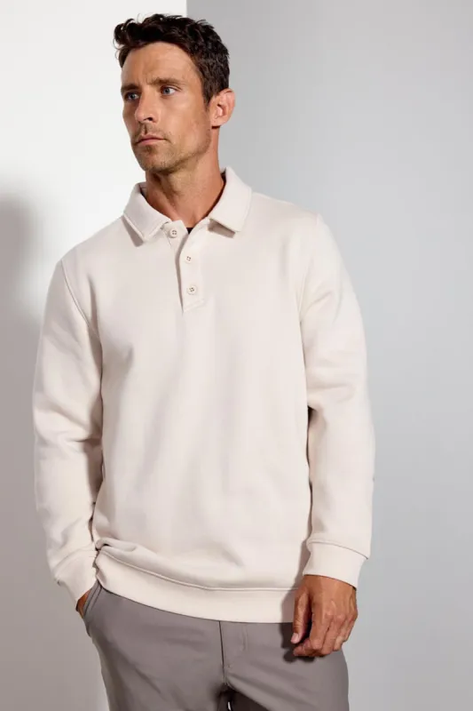 Comfort Men's Fleece Polo - Stone sold by MPG