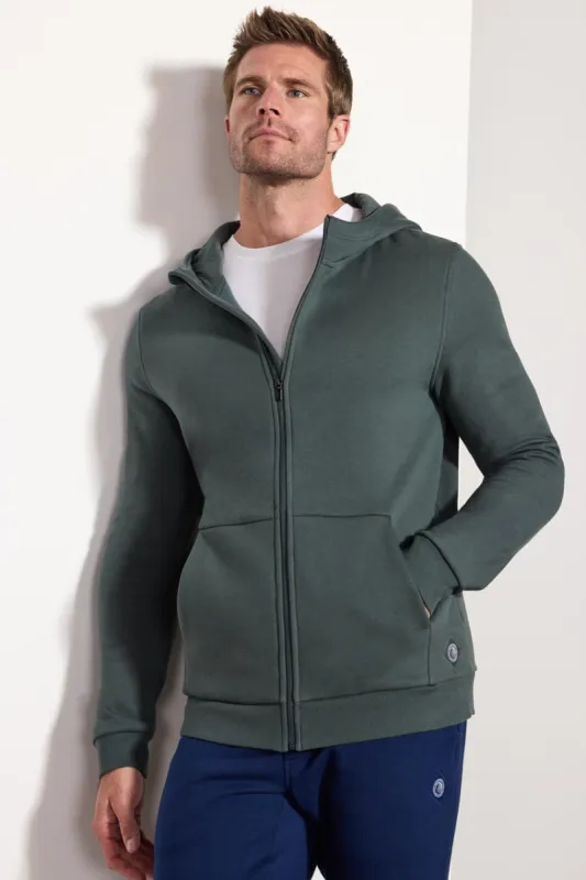 Comfort Men's Fleece Zip-Up Hoodie - Bay Leaf sold by MPG