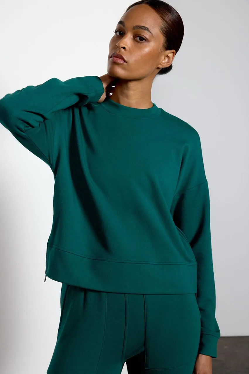Serenity TENCEL™ Modal Cropped Crew Neck with Zip Slits sold by MPG
