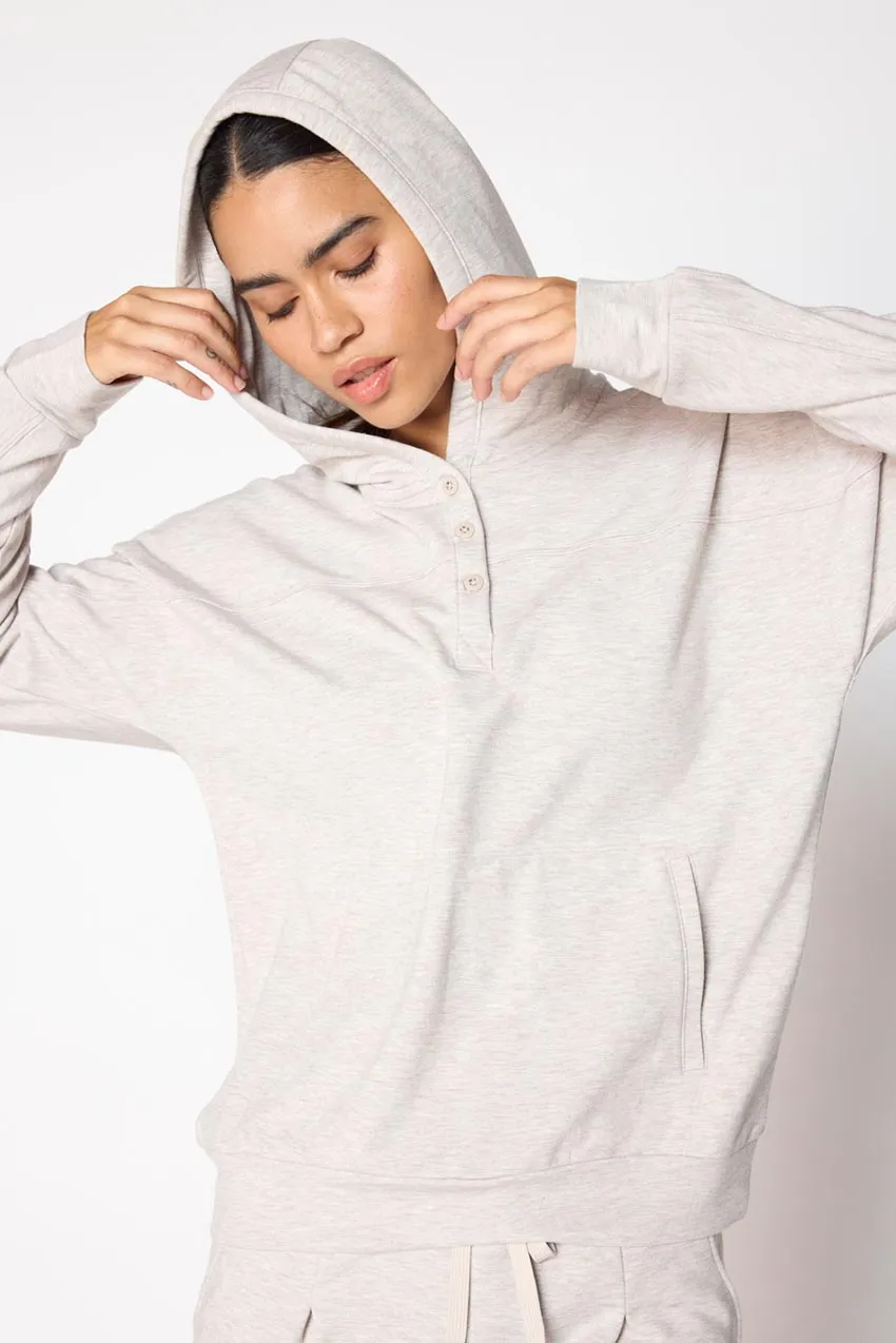 Serene Recycled Polyester TENCEL™ Modal Relaxed Hoodie with Placket sold by MPG product image thumbnail 2