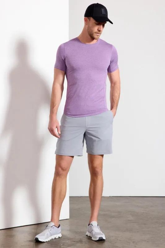 Conquer Tee - Bright Violet Melange sold by MPG