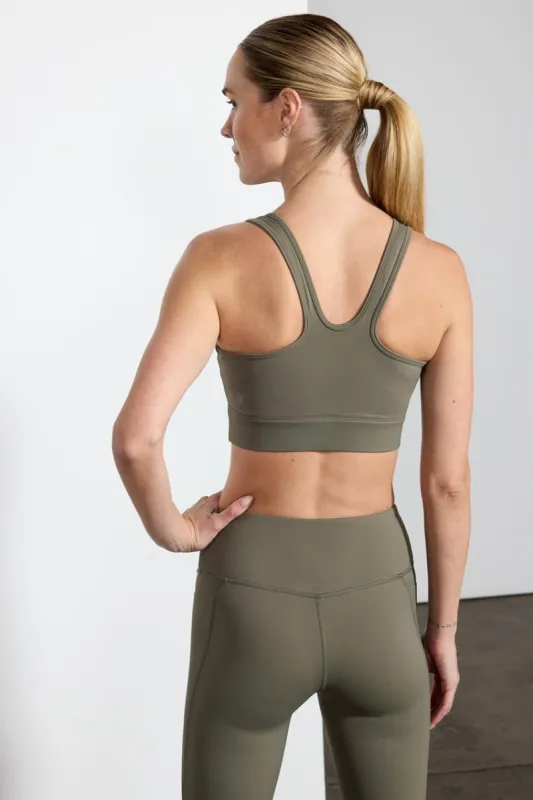 Vital Recycled Nylon Racerback Medium Support Sports Bra sold by MPG
