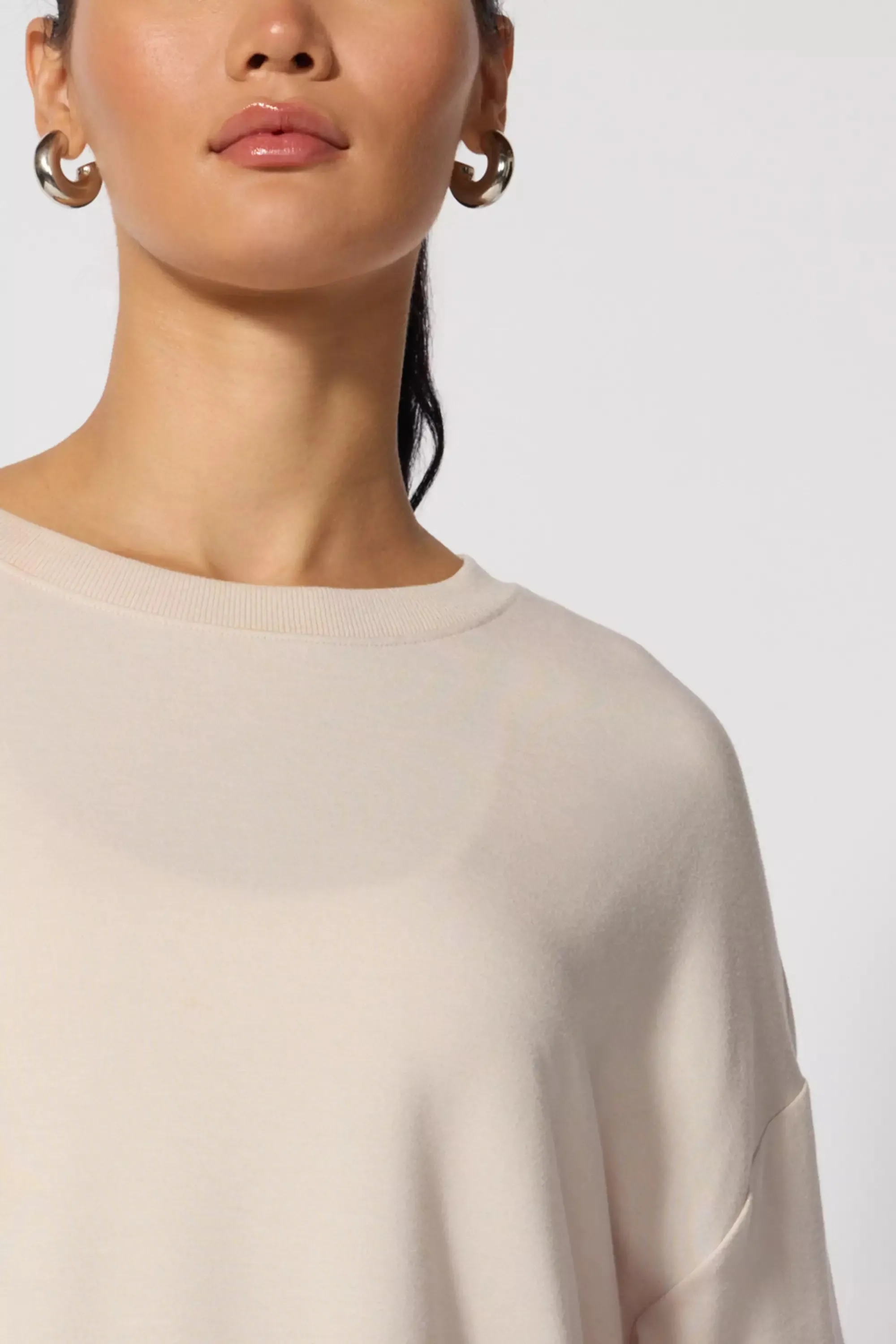 Modal Fleece Relaxed Crew - Stone sold by MPG product image thumbnail 5