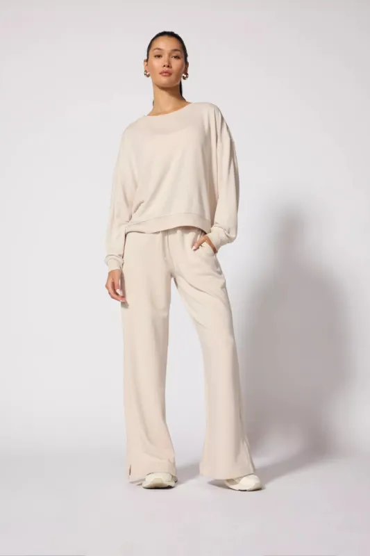 Modal Fleece Relaxed Crew - Stone sold by MPG