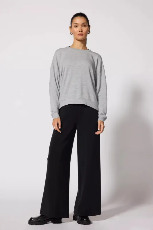 Modal Fleece Relaxed Crew - Htr Concrete sold by MPG