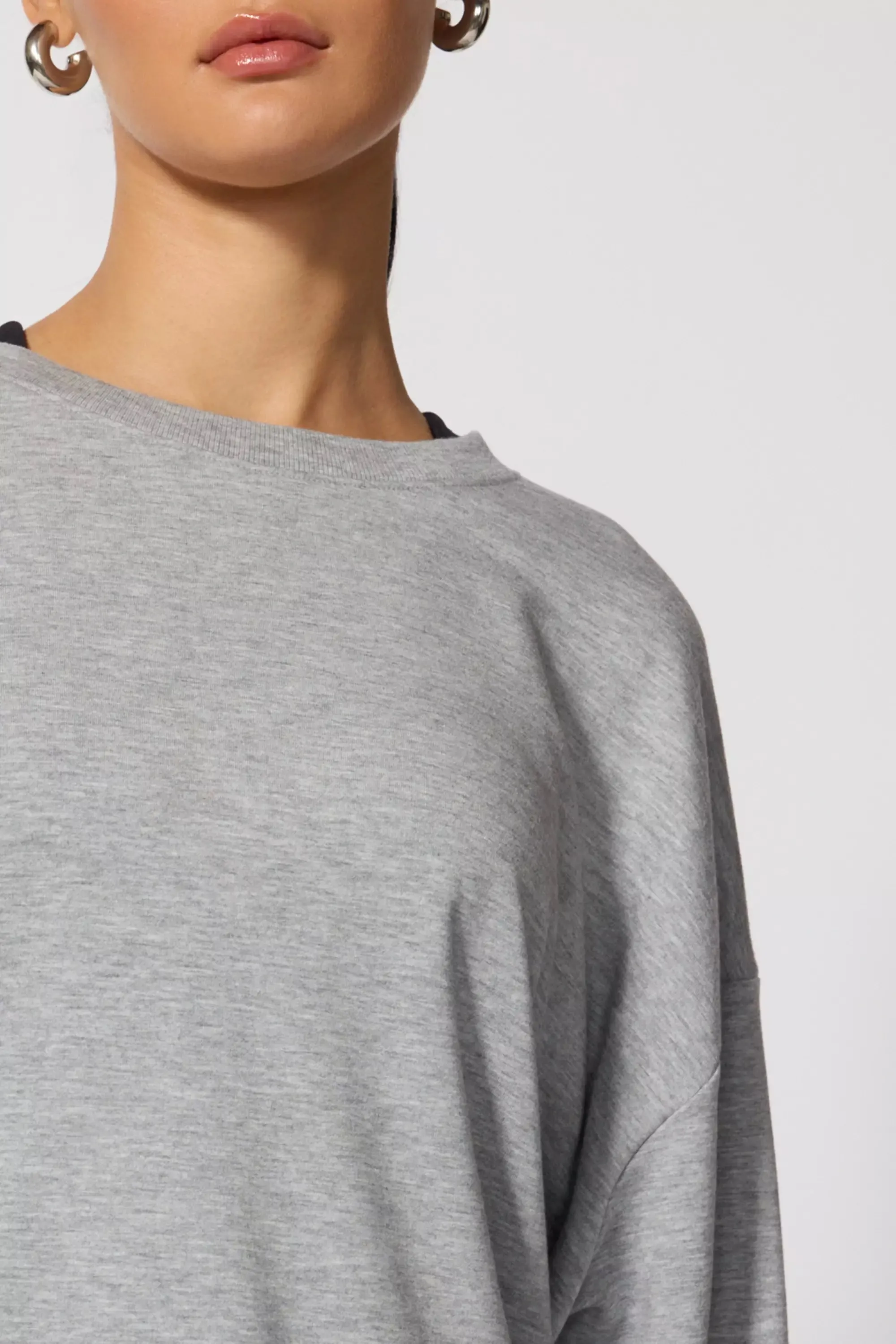 Modal Fleece Relaxed Crew - Htr Concrete sold by MPG product image thumbnail 5