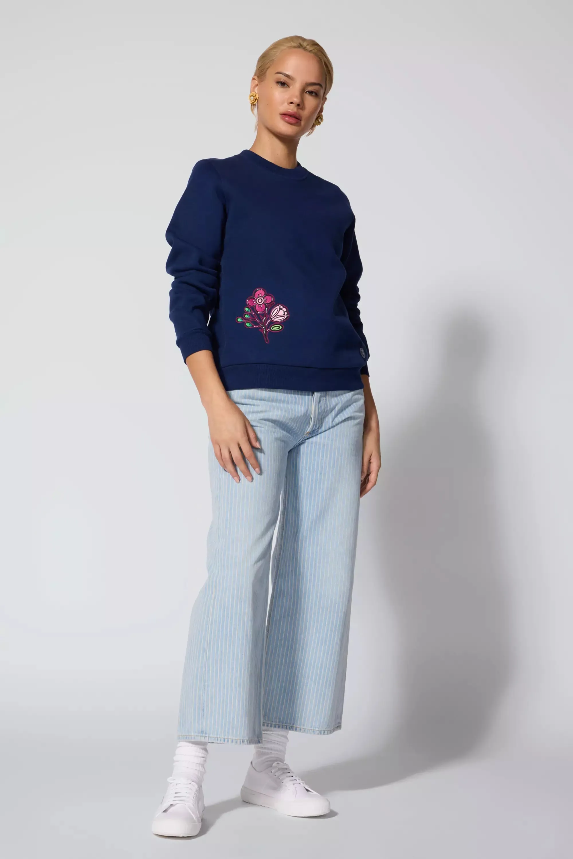 Comfort Fleece Embroidered Sweatshirt - Navy sold by MPG product image thumbnail 2