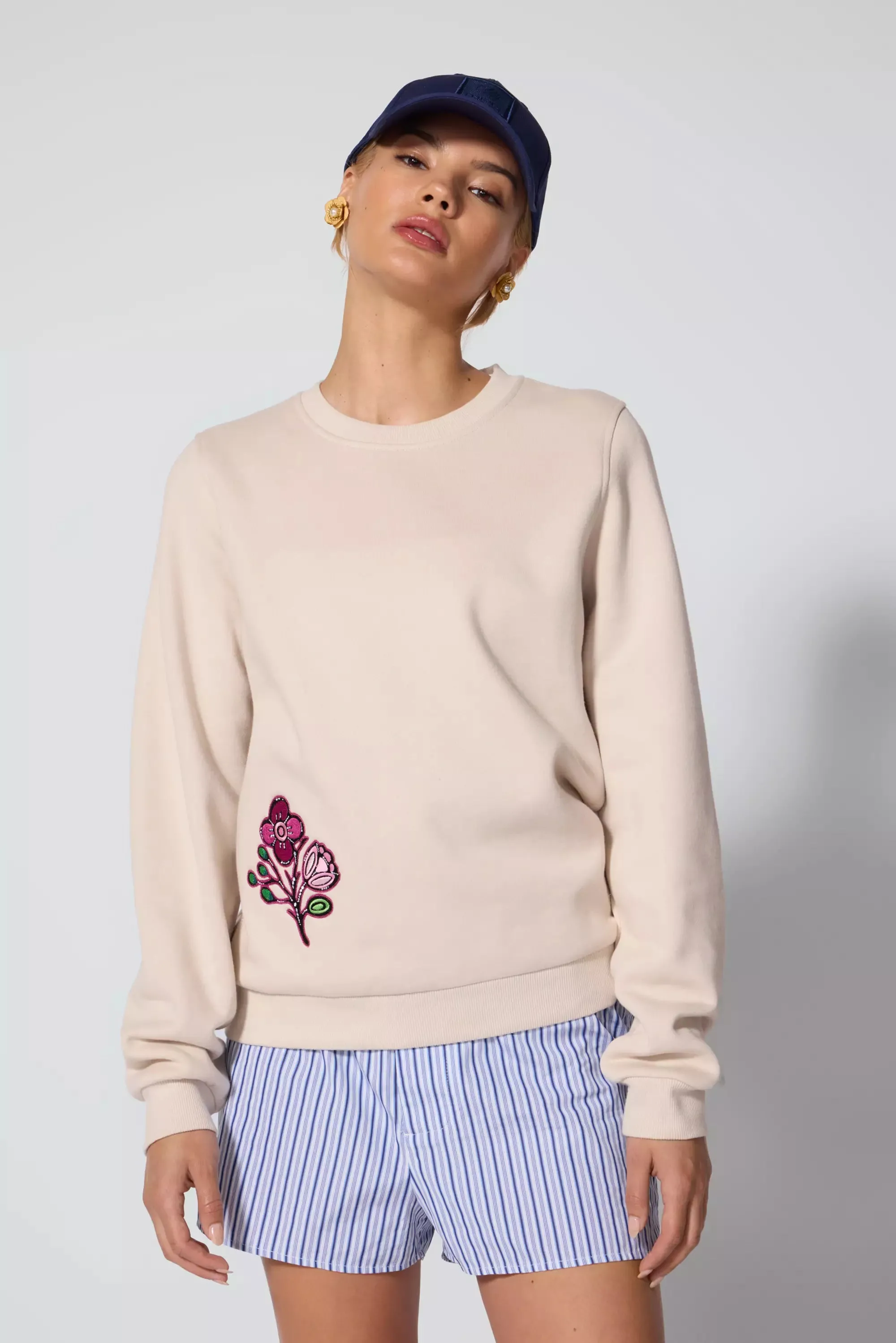 Comfort Fleece Embroidered Sweatshirt - Stone sold by MPG product image thumbnail 2