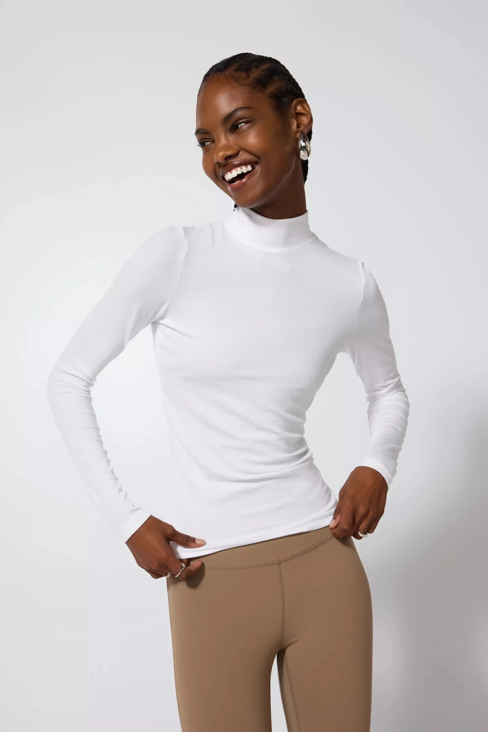 '90s Mock Neck - Brilliant White sold by MPG