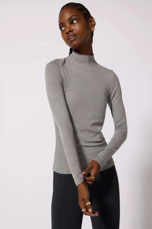'90s Mock Neck - Htr Steel Grey sold by MPG