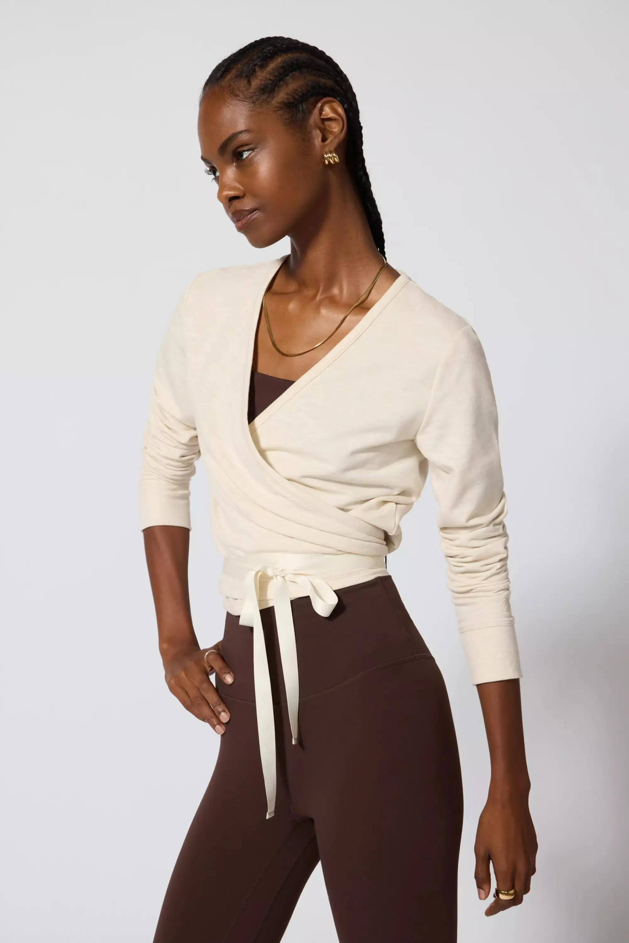 Ballet Wrap Sweatshirt - Htr Birch sold by MPG product image thumbnail 3