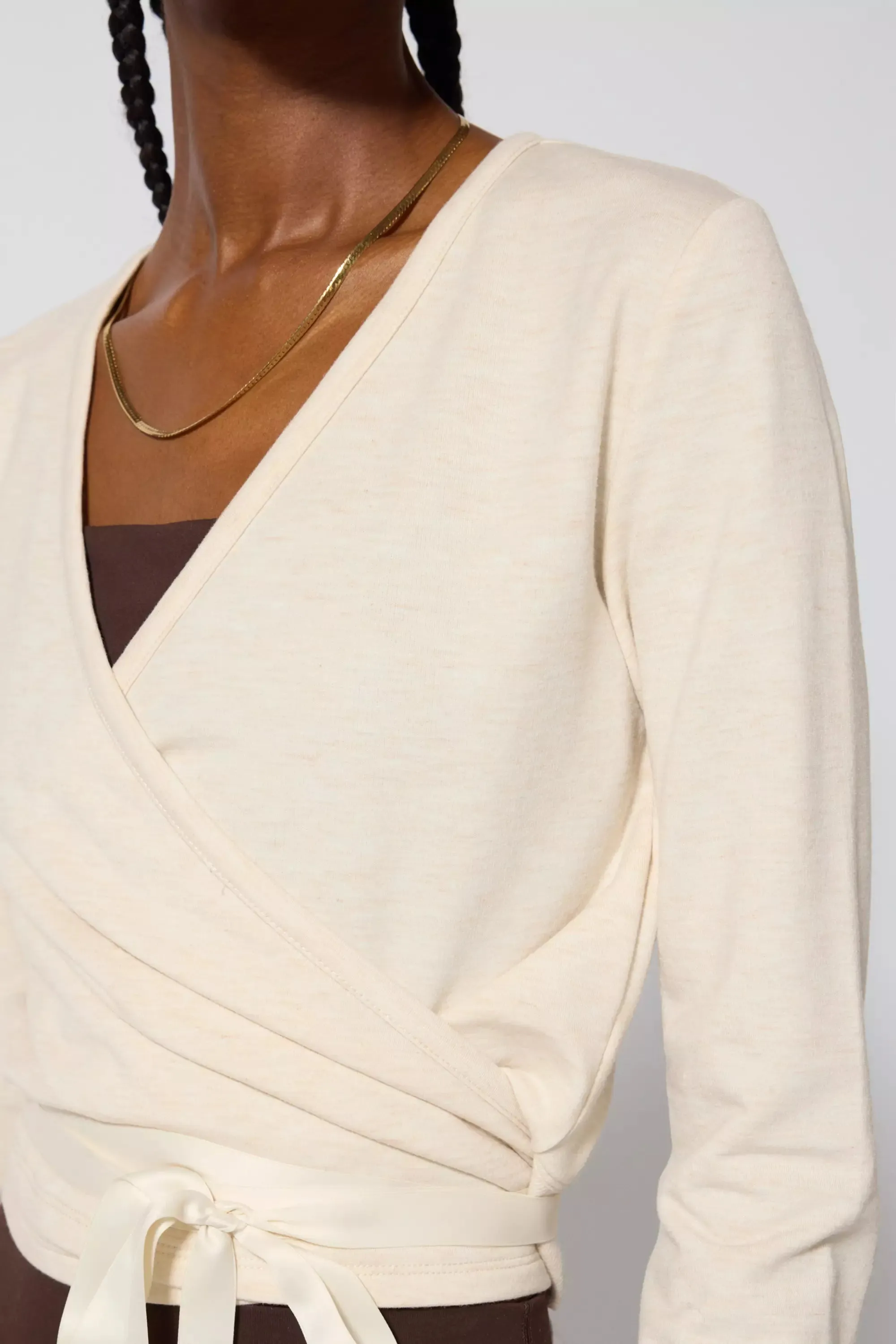 Ballet Wrap Sweatshirt - Htr Birch sold by MPG product image thumbnail 5