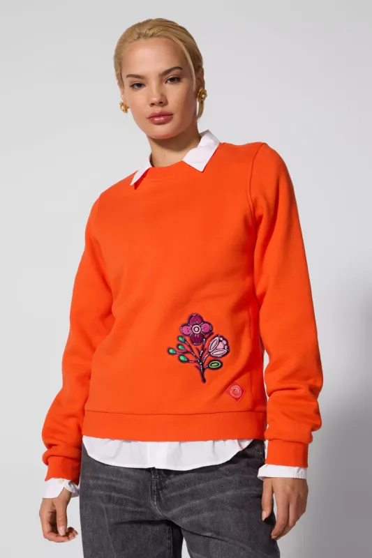 Comfort Fleece Embroidered Sweatshirt - Spicy Orange sold by MPG
