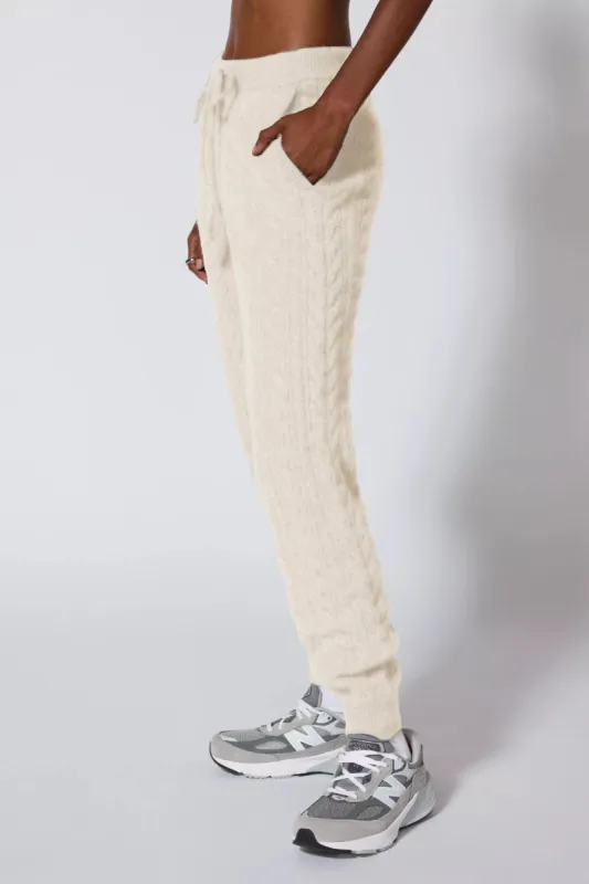 Cable Knit Jogger - Htr Birch sold by MPG
