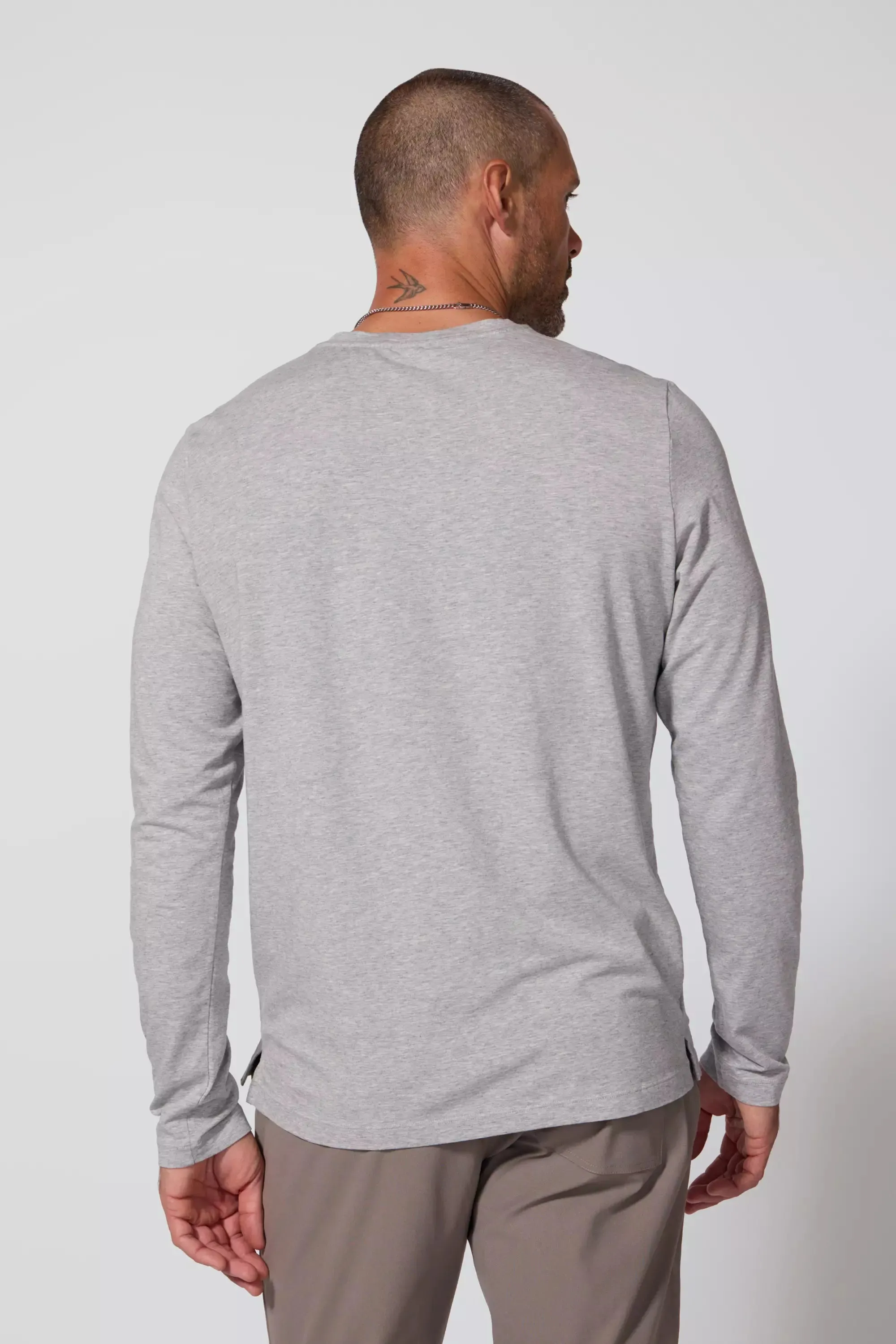Pima Cotton Long Sleeve Tee - Htr Concrete sold by MPG product image thumbnail 3