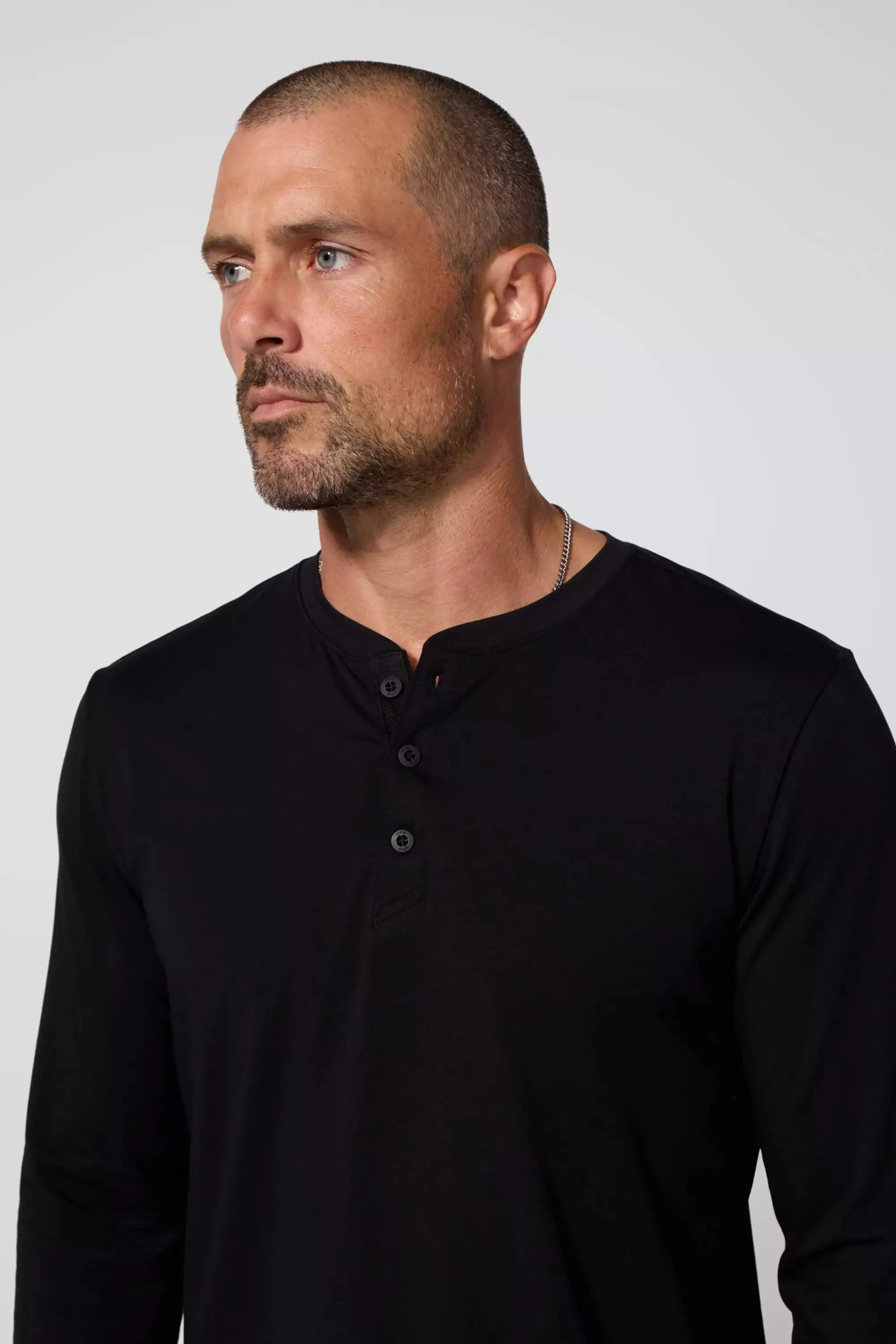 Pima Cotton Henley - Black sold by MPG product image thumbnail 5