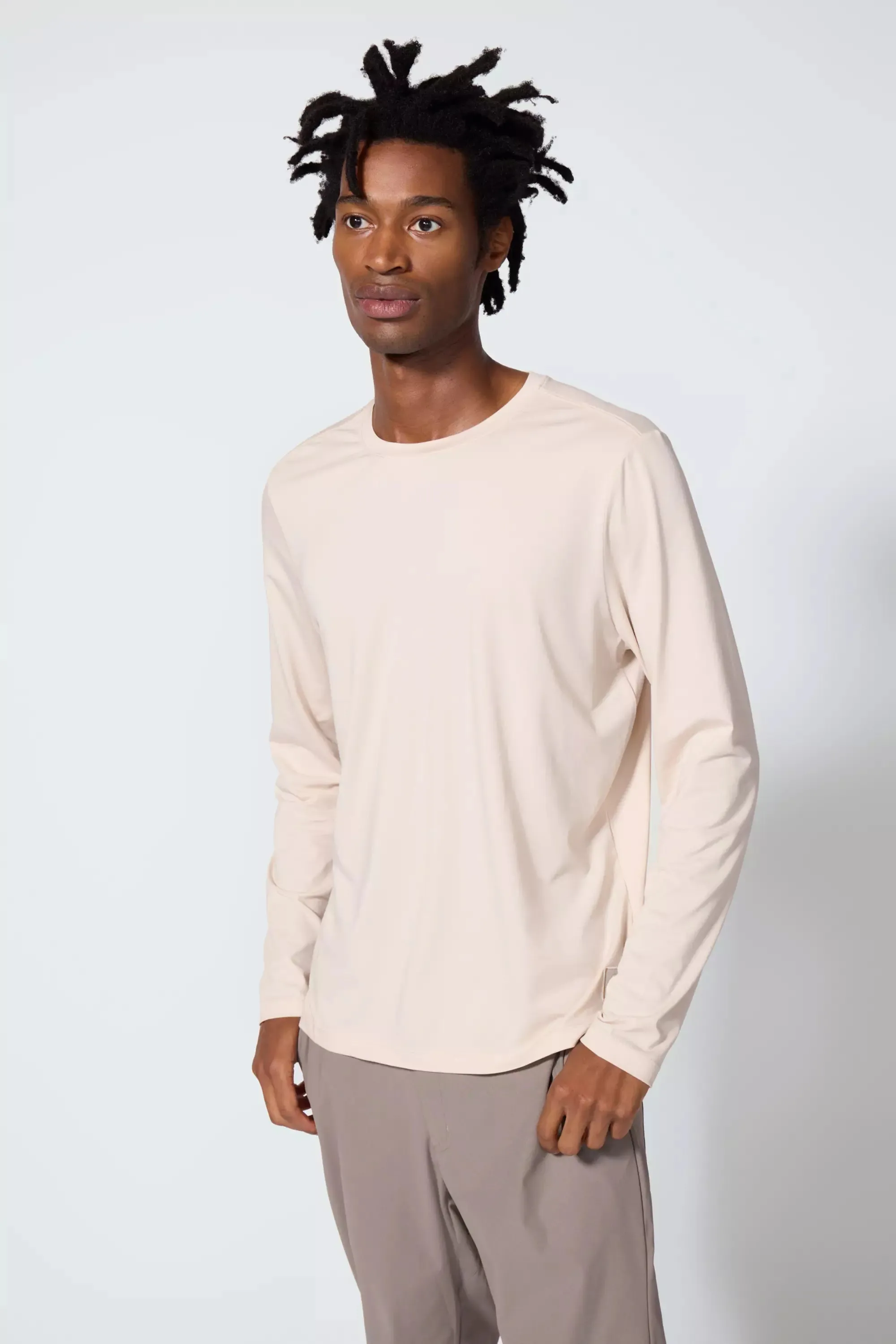 Pima Cotton Long Sleeve Tee - Stone sold by MPG product image thumbnail 2