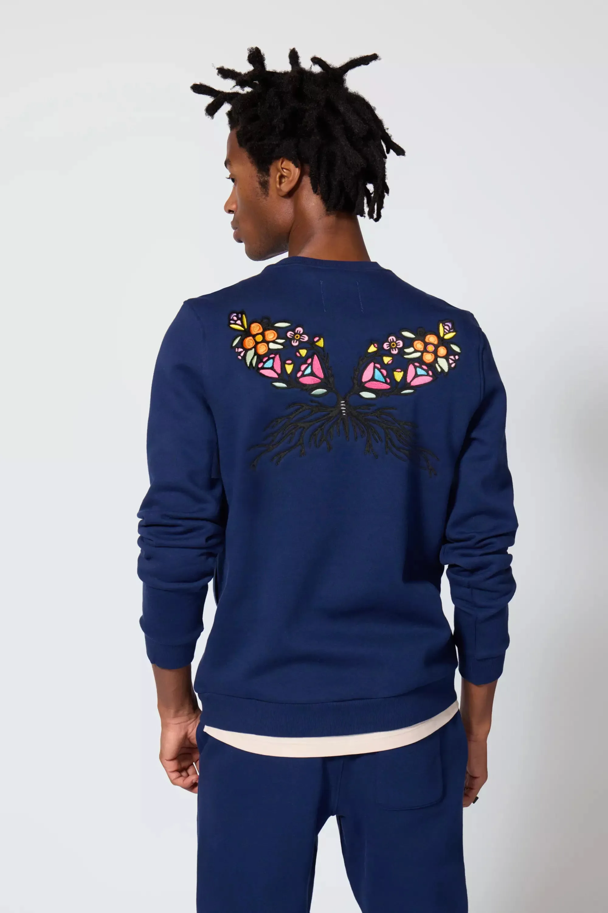 Comfort Men's Fleece Embroidered Sweatshirt - Navy sold by MPG product image thumbnail 3