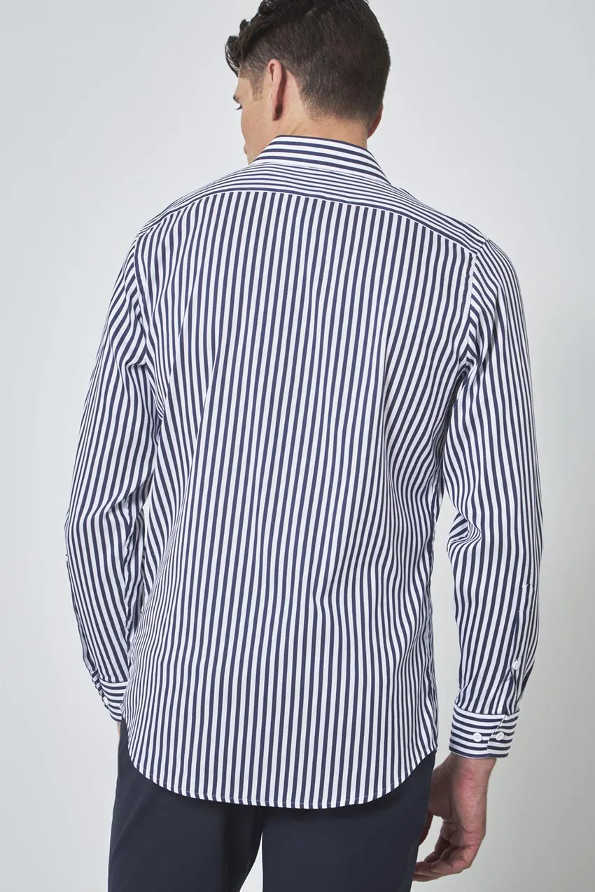 PerformLuxe Cotton Nylon Stripe Standard-Fit Shirt sold by Mondetta product image thumbnail 2