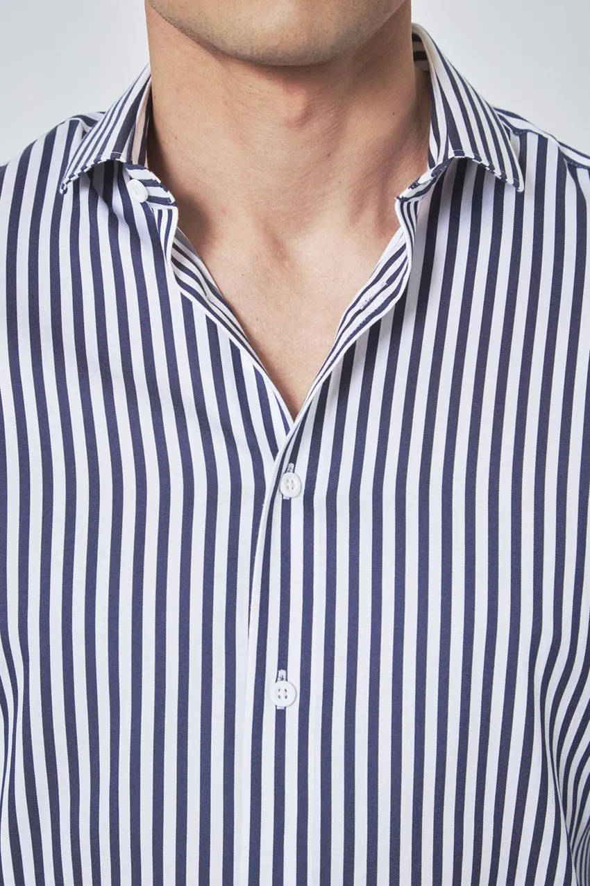 PerformLuxe Cotton Nylon Stripe Standard-Fit Shirt sold by Mondetta product image thumbnail 4