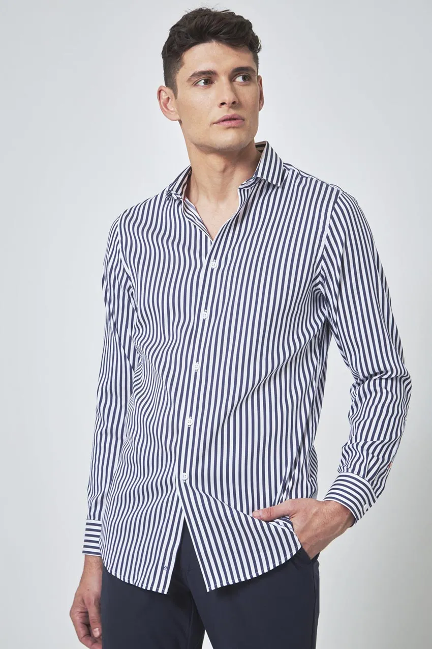 PerformLuxe Cotton Nylon Stripe Standard-Fit Shirt sold by Mondetta product image thumbnail 3