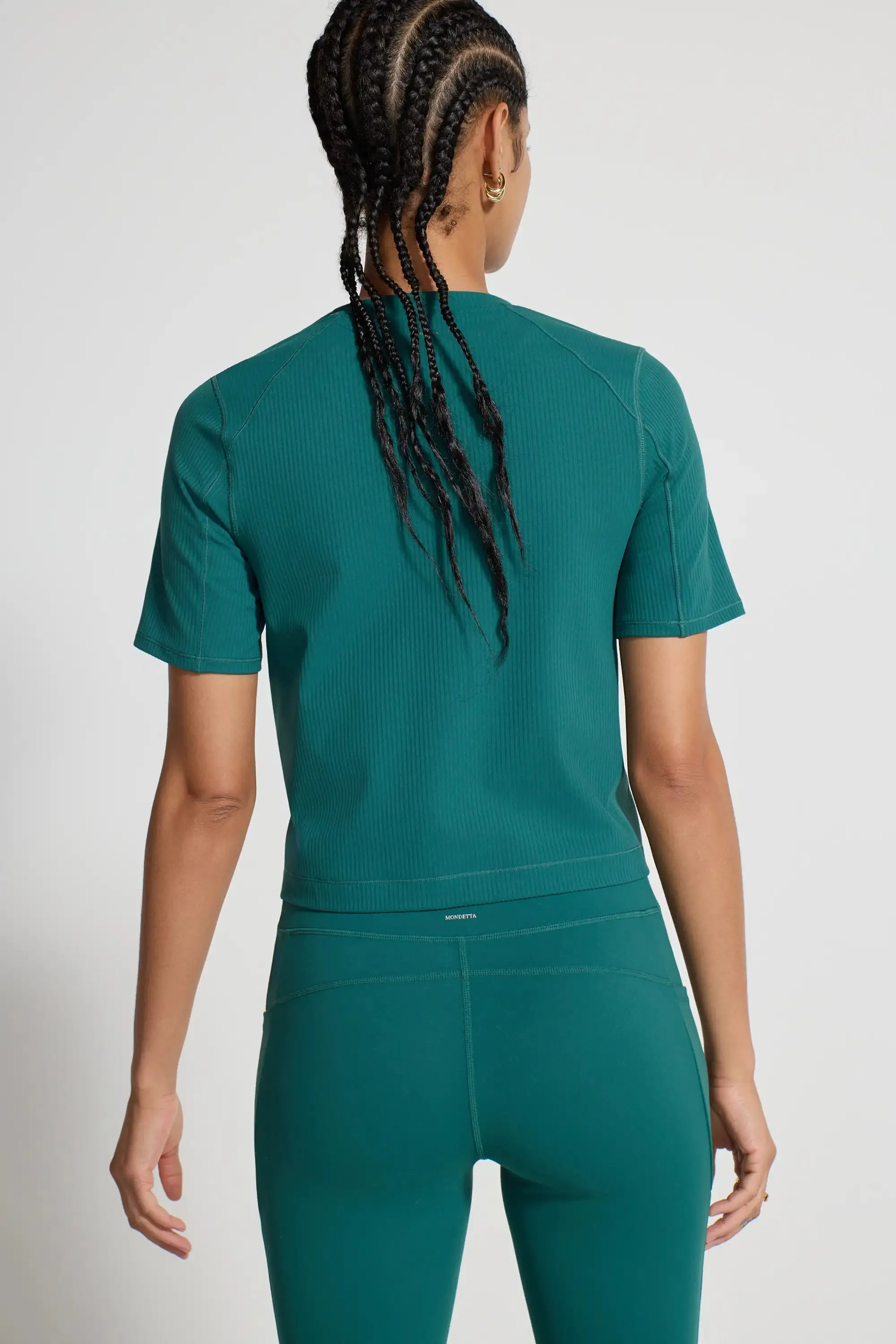 Ribbed Short Sleeve V-Neck Top sold by Mondetta product image thumbnail 3