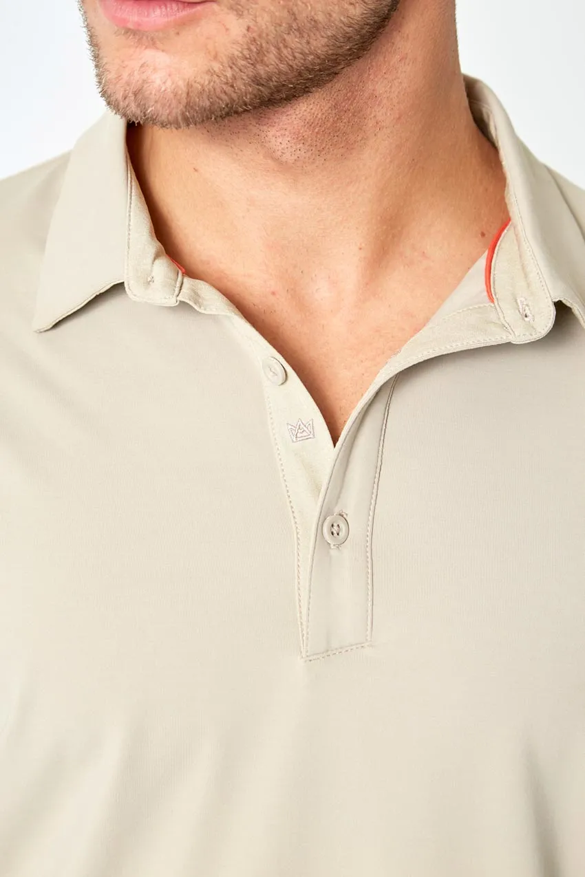 Endgame Sustainable Long Sleeve Polo - Simply Taupe sold by Mondetta product image thumbnail 5
