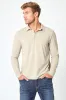 Endgame Sustainable Long Sleeve Polo - Simply Taupe sold by Mondetta