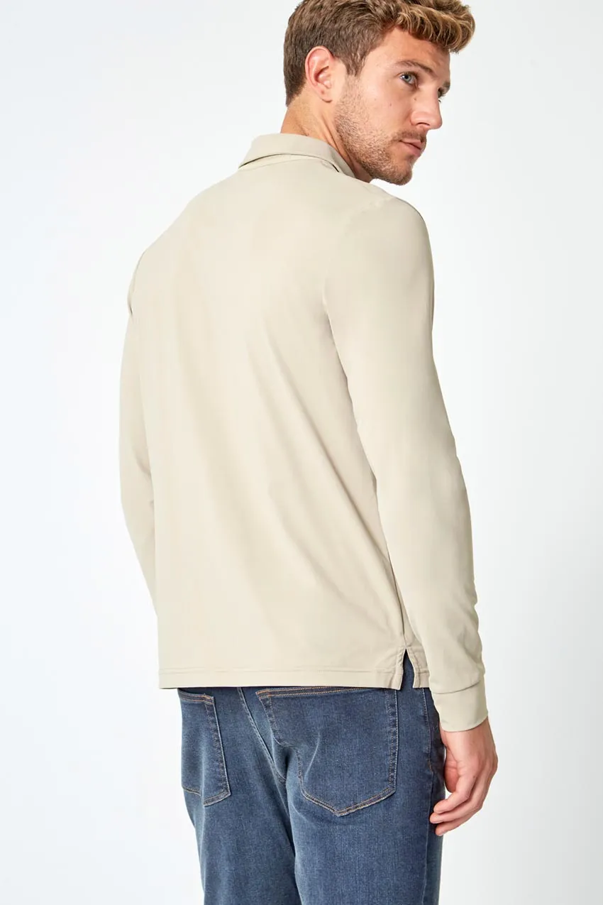 Endgame Sustainable Long Sleeve Polo - Simply Taupe sold by Mondetta product image thumbnail 3