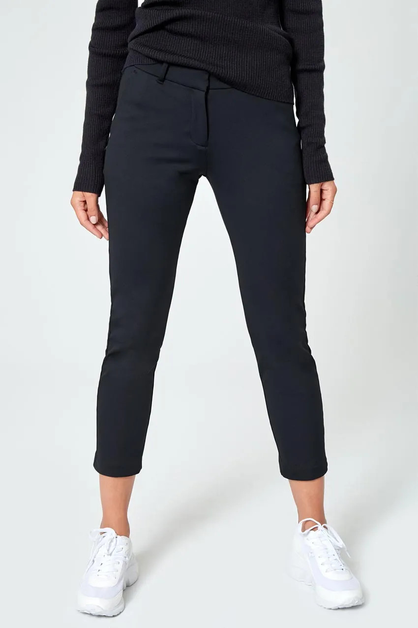 Skill Set Mid-Rise Slim Cropped Twill Pant - Black sold by Mondetta