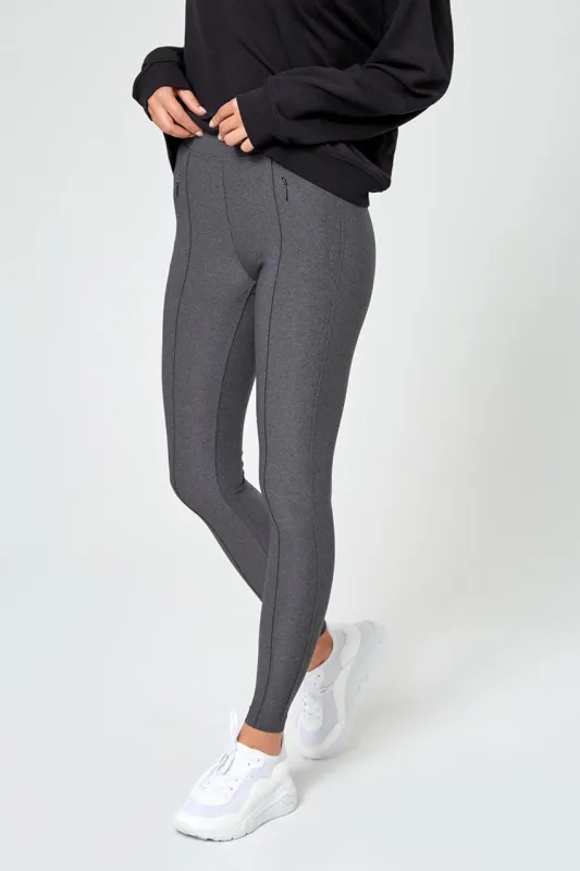 Distinctive Sustainable Mid-Rise Skinny Pant - Htr Charcoal sold by Mondetta