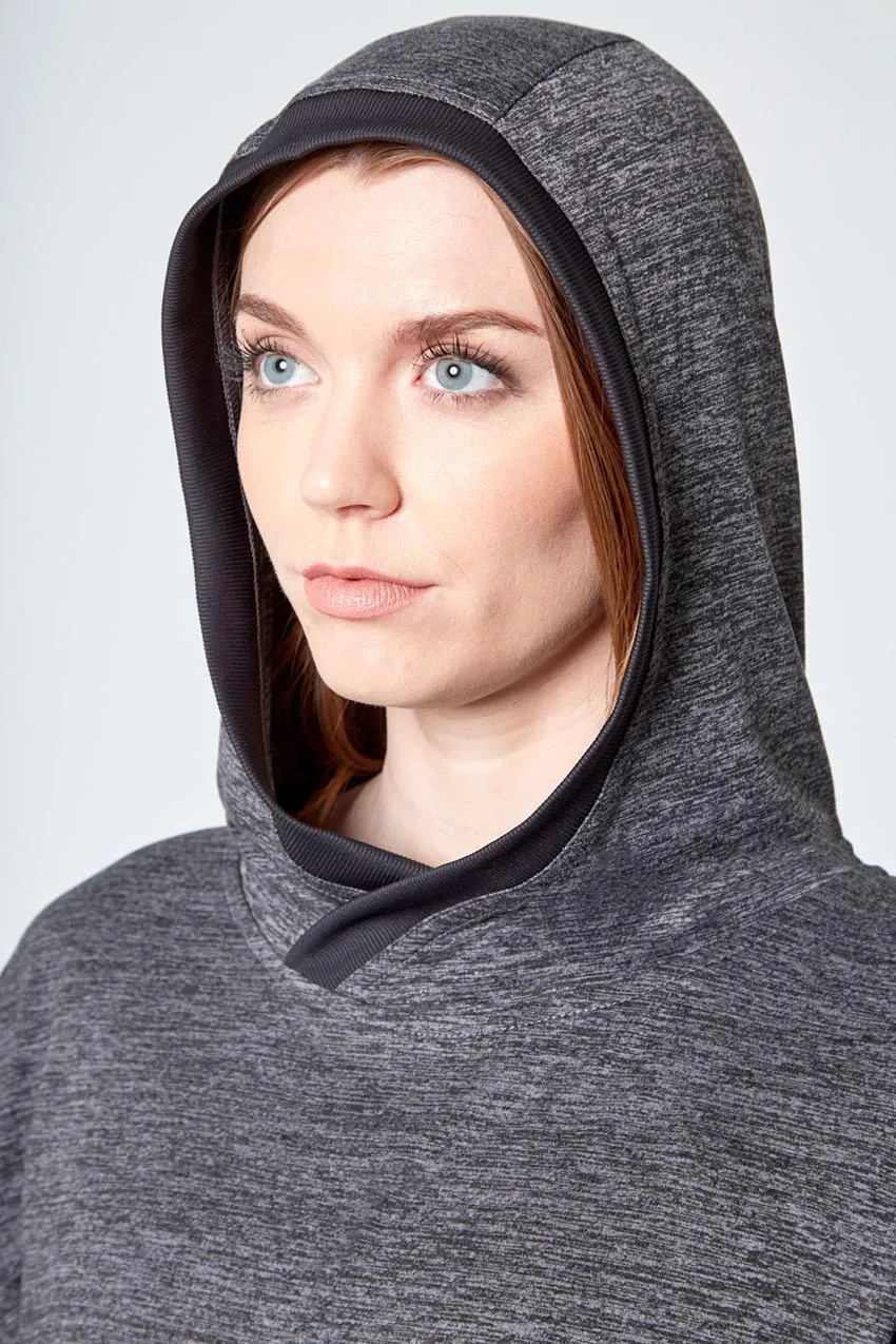 Melange Long Sleeve Hoodie - Purple/Charcoal Melange sold by Mondetta product image thumbnail 4