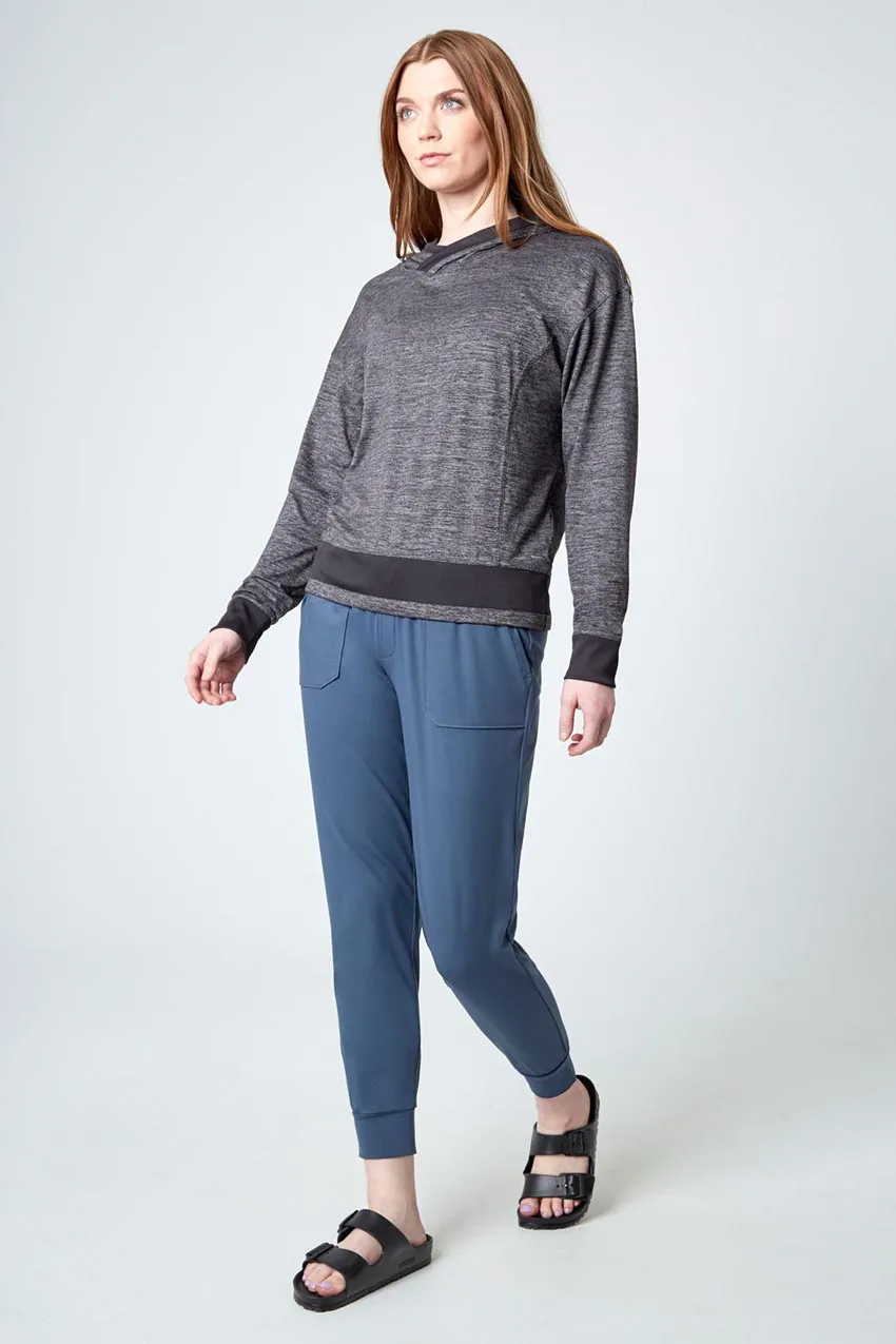 Melange Long Sleeve Hoodie - Purple/Charcoal Melange sold by Mondetta product image thumbnail 2