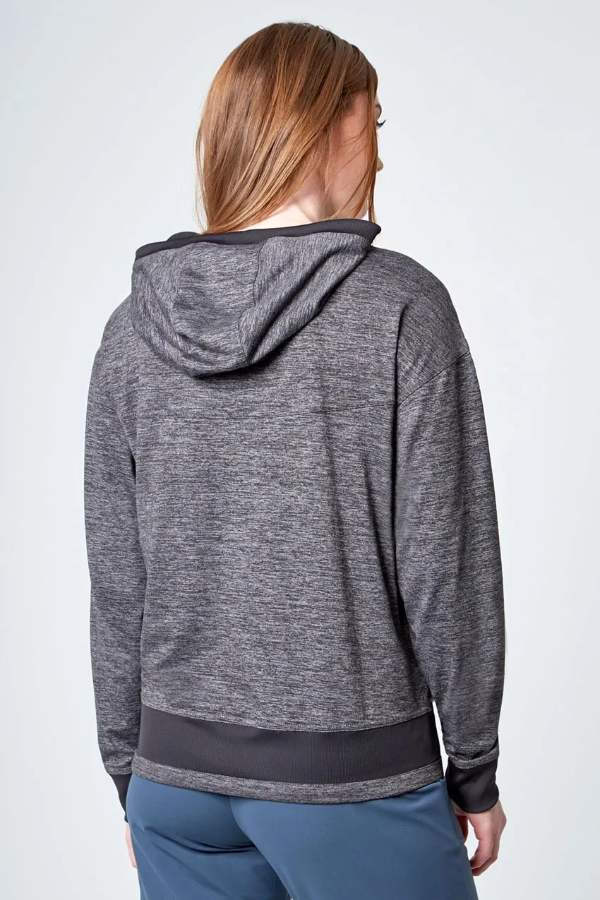 Melange Long Sleeve Hoodie - Purple/Charcoal Melange sold by Mondetta product image thumbnail 3