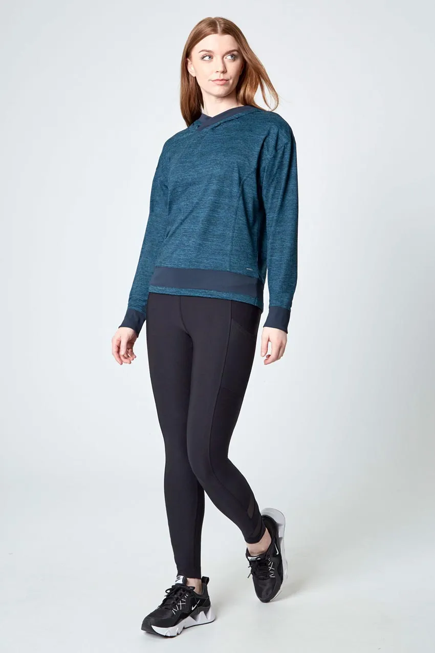 Melange Long Sleeve Hoodie - Teal Melange sold by Mondetta product image thumbnail 2