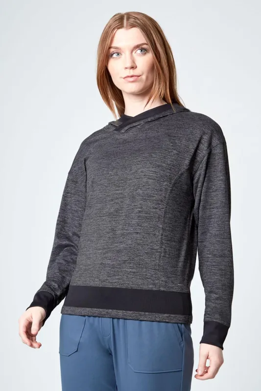 Melange Long Sleeve Hoodie - Charcoal Melange sold by Mondetta