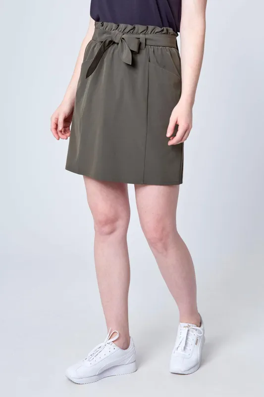 Stretch Woven Cargo Skirt - Dusty Olive sold by Mondetta