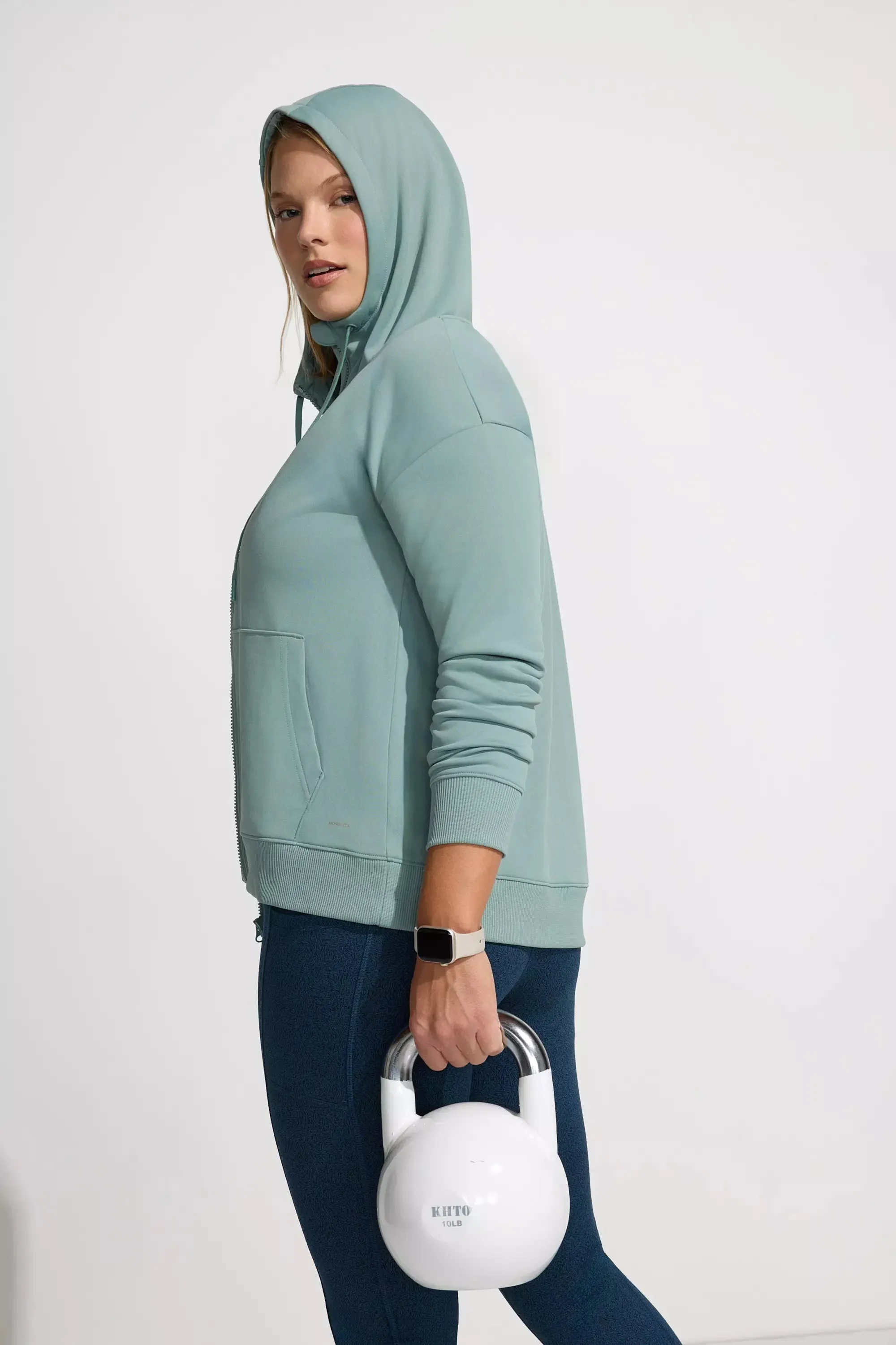 Women’s Full Zip Performance Hoodie - Chinois Green sold by Mondetta product image thumbnail 3